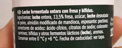 Lista de ingredientes del producto Yaourt bifidus Milbona 125 g