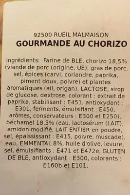 Lista de ingredientes del producto Gourmande Chorizo Auchan 290 g