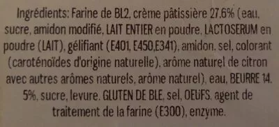 Lista de ingredientes del producto Pain crème pâtissière Auchan 165g