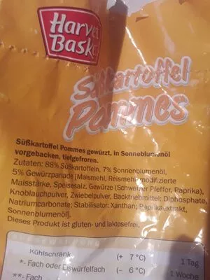 Lista de ingredientes del producto Süßkartoffel Pommes Harvest Basket 2pcs