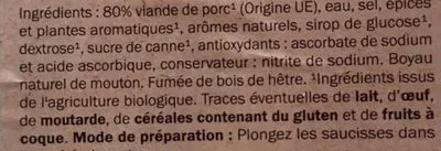 Lista de ingredientes del producto Knacks d'Alsace Saveurs de Nos Régions, Lidl 260 g