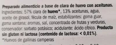 Lista de ingredientes del producto Loncheado con aceitunas My Best Veggie 100 g