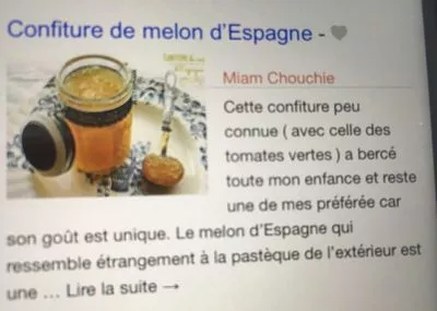 Lista de ingredientes del producto Melon jaune  