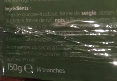 Lista de ingredientes del producto Pain d’épices toast  