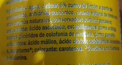 Lista de ingredientes del producto Lemon drink Freeway 0.33 cl