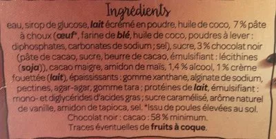 Lista de ingredientes del producto Profiteroles, Sauce au Chocolat Noir Milbona, Lidl 180 g (2 * 90 g e)