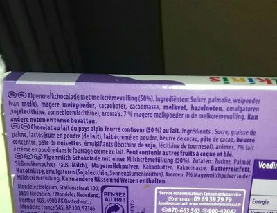 Lista de ingredientes del producto Milkinis Milka 