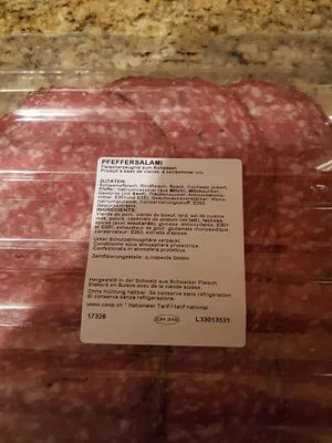 Lista de ingredientes del producto Salami au poivre  128 g