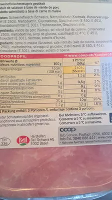 Lista de ingredientes del producto Jambon d'épaule  151 g