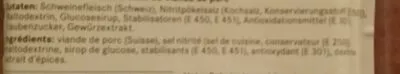 Lista de ingredientes del producto jambon d'épaule Bell 161 g