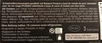 Lista de ingredientes del producto Bocconcini di salame Fine Food 