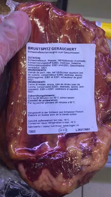 Lista de ingredientes del producto Fricassée fumée Migros 456 g