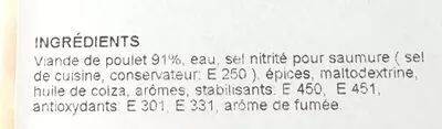 Lista de ingredientes del producto Poitrine de poulet coupée fin (Migros) Migros 92 g