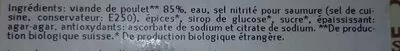 Lista de ingredientes del producto Poitrine de poulet fumé Migros 