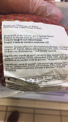 Lista de ingredientes del producto Jambon roulé fumé mini  477 g