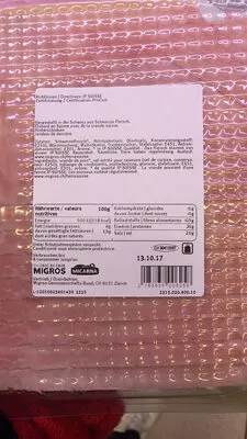 Lista de ingredientes del producto Jambon de derrière Terrasuisse 190 g