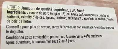 Lista de ingredientes del producto Jambon traditionnel fumé Saint Alby 