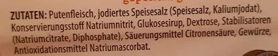 Lista de ingredientes del producto Delikatess Putenbrustfilet Gebacken, Hauchfein Mühlenhof 250 g