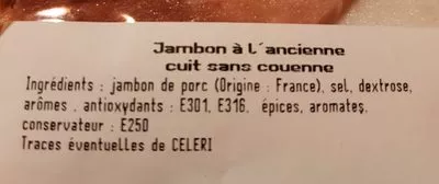 Lista de ingredientes del producto Jambon à l'ancienne Domaine Picard 