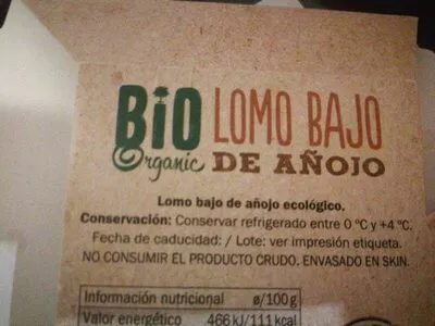 Lista de ingredientes del producto   