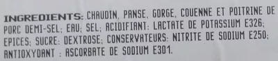 Lista de ingredientes del producto Andouille du chef Les charcuteries de la Trappe 200 g