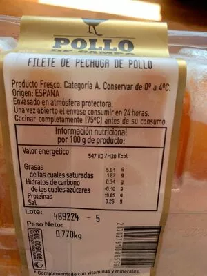 Lista de ingredientes del producto  mercadona 