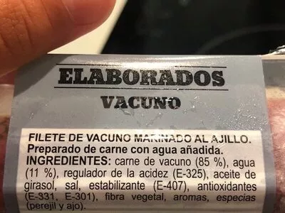 Lista de ingredientes del producto  Mercadona 