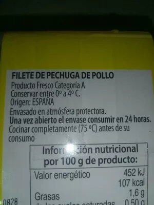 Lista de ingredientes del producto   