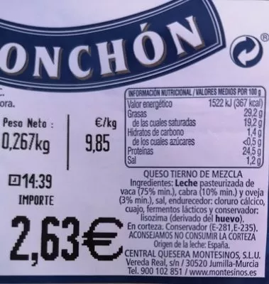 Lista de ingredientes del producto Tronchón  