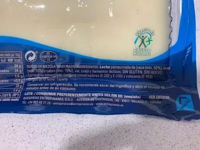 Lista de ingredientes del producto Queso Semicurado Entrepinares (variable)