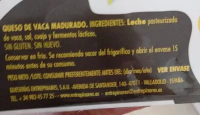 Lista de ingredientes del producto Cortado Entrepinares 