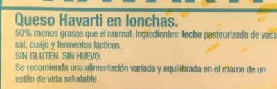 Lista de ingredientes del producto Havarti light Havarti 