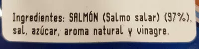 Lista de ingredientes del producto Salmón ahumado Ubago 