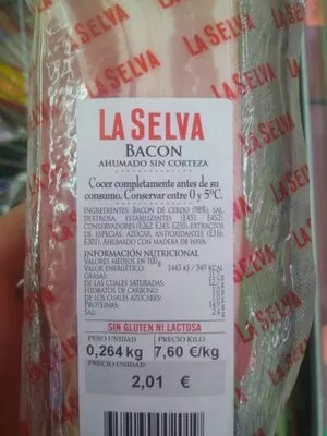 Lista de ingredientes del producto   