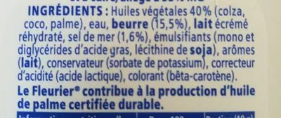 Lista de ingredientes del producto Margarine  