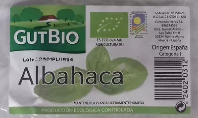 Lista de ingredientes del producto Albahaca Gutbio 1 planta