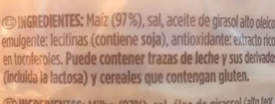 Lista de ingredientes del producto Tortitas de maíz Sanoform 130 g