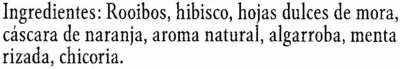 Lista de ingredientes del producto Infusión de rooibos aromatizada naranja Westminster 50 g (25 x 2 g)