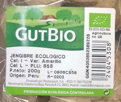 Lista de ingredientes del producto Jengibre ecologico GutBio 200 g