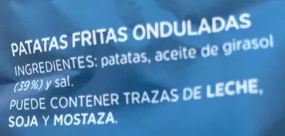 Lista de ingredientes del producto Patatas onduladas Aldi 180 g