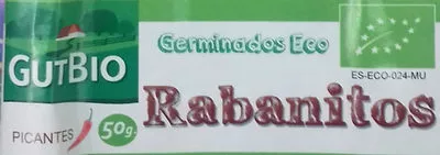 Lista de ingredientes del producto Germinados Eco Rabanitos GutBio 50 g