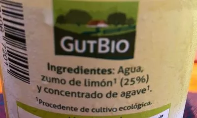 Lista de ingredientes del producto Limonada Gutbio 