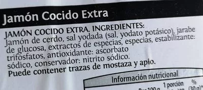 Lista de ingredientes del producto Jamon cocido extra - La Tabla de Aldi La Tabla de Aldi 