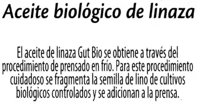 Lista de ingredientes del producto Aceite de linaza GutBio 250 ml