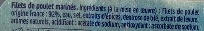 Lista de ingredientes del producto Filet de poulet extra tendre Le gaulois 