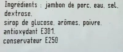 Lista de ingredientes del producto Jambon cuit et rôti Le Rotisseur de Guerlédan 250g