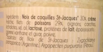 Lista de ingredientes del producto Rillettes de Noix de St Jacques Le Père Eugène 