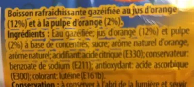 Lista de ingredientes del producto Orange à la pulpe River 1,5 L e