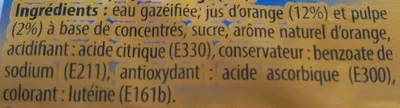 Lista de ingredientes del producto Orange à la pulpe River 1,5 l