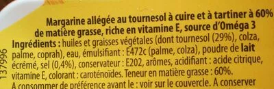 Lista de ingredientes del producto Margarine allégée tournesol Buttella 500g